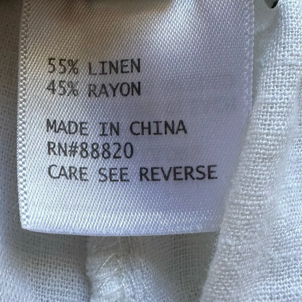 Adrienne Vittadini Linen‎ blend Women's Pants M Off White